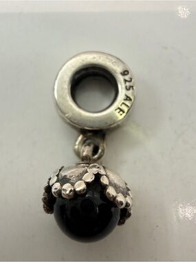 Retired Pandora Black Onyx Dangle Charm 790379O ALE 925 Silver
